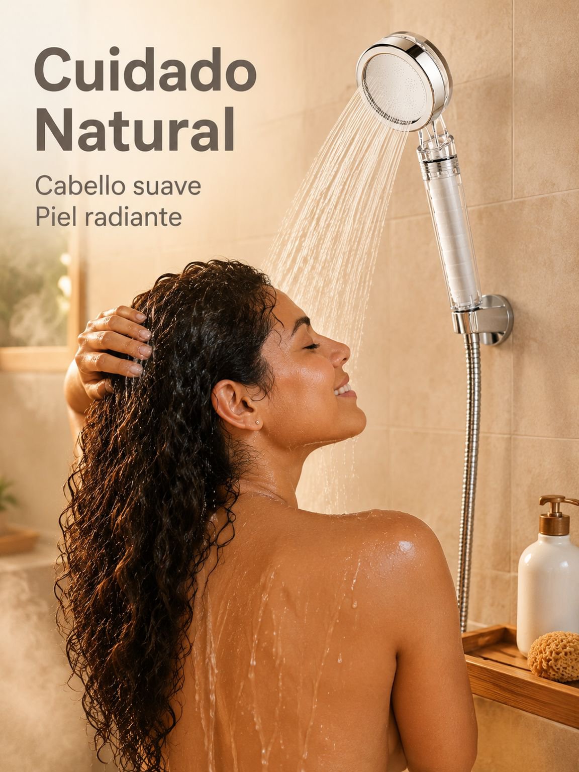 Cabezal de ducha con filtro y aumento de presión, elimina cloro y bacterias, ideal para el hogar