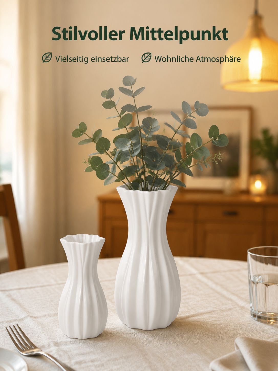 Vintage Wohn-Deko Plastikvase, französischer Blumentopf, künstliche Blumen