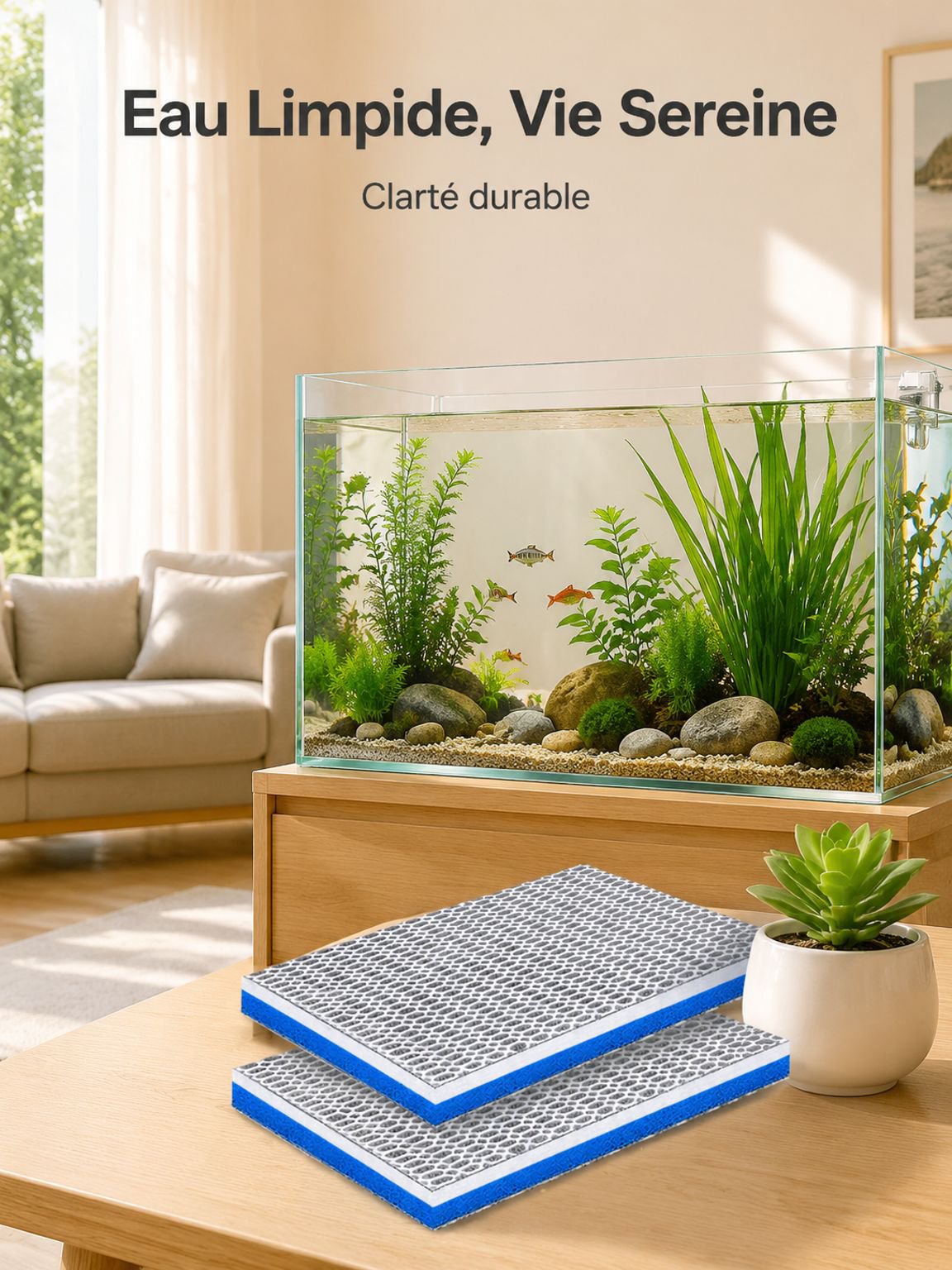 Filtre d'aquarium en coton 8D, matériau filtrant pour aquarium, éponge blanche haute densité, filtre