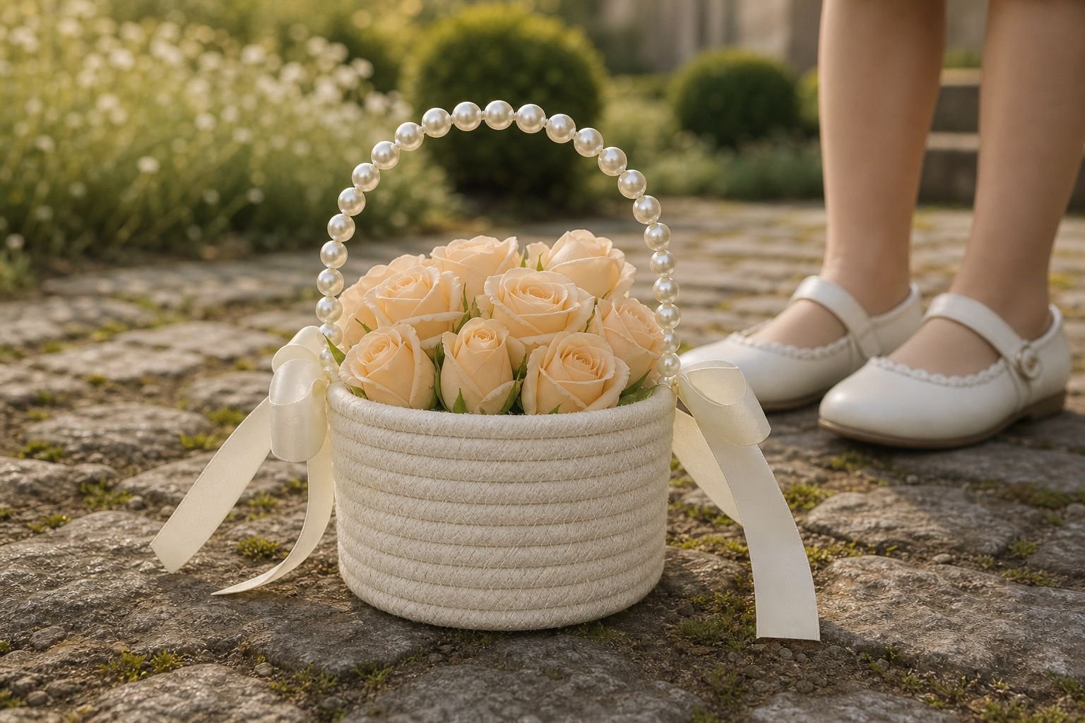 Charming princess flower basket for bridal party