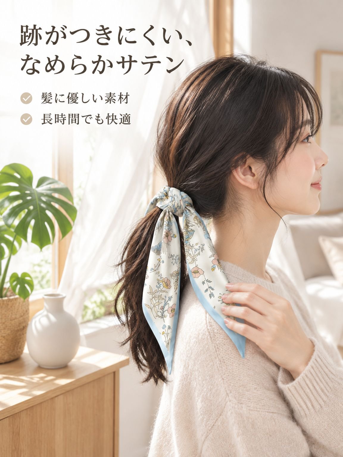 シルクスカーフとヘッドバンド