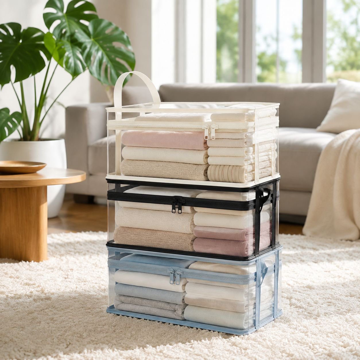 Large capacity thickened storage bag in use