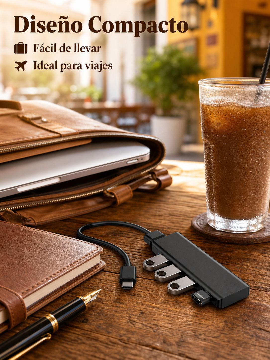 Hub USB de aluminio con 4 puertos, perfecto para dispositivos digitales