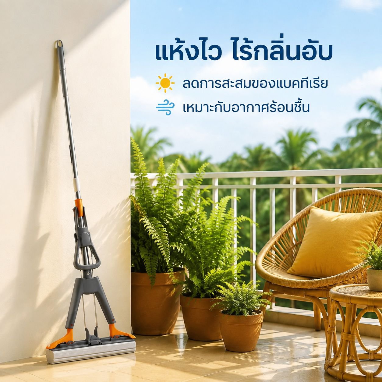 ไม้ถูพื้นฟองน้ำรุ่นใหม่สำหรับใช้ในบ้าน