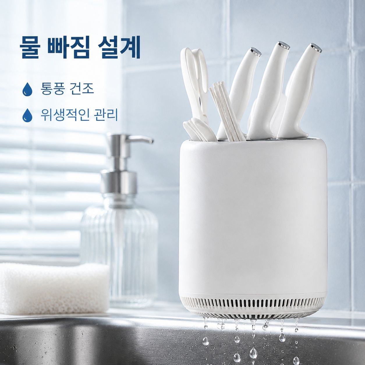 다기능 주방 회전 칼꽂이 정리대
