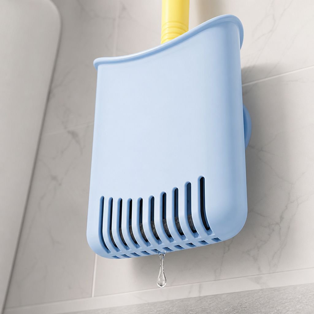 Dụng cụ vệ sinh cán dài có đầu hút không cần khoan kèm giỏ đựng