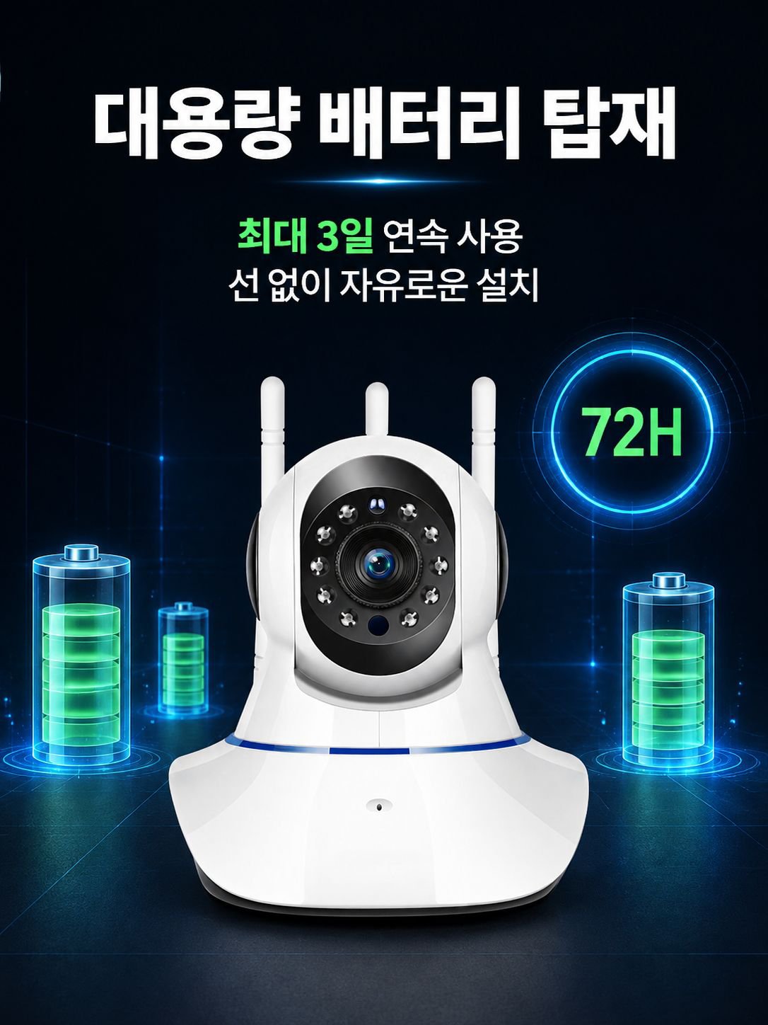 맨머리 강한 휴대폰 원격카메라 3일선 풀컬러 나이트비전 감시카메라