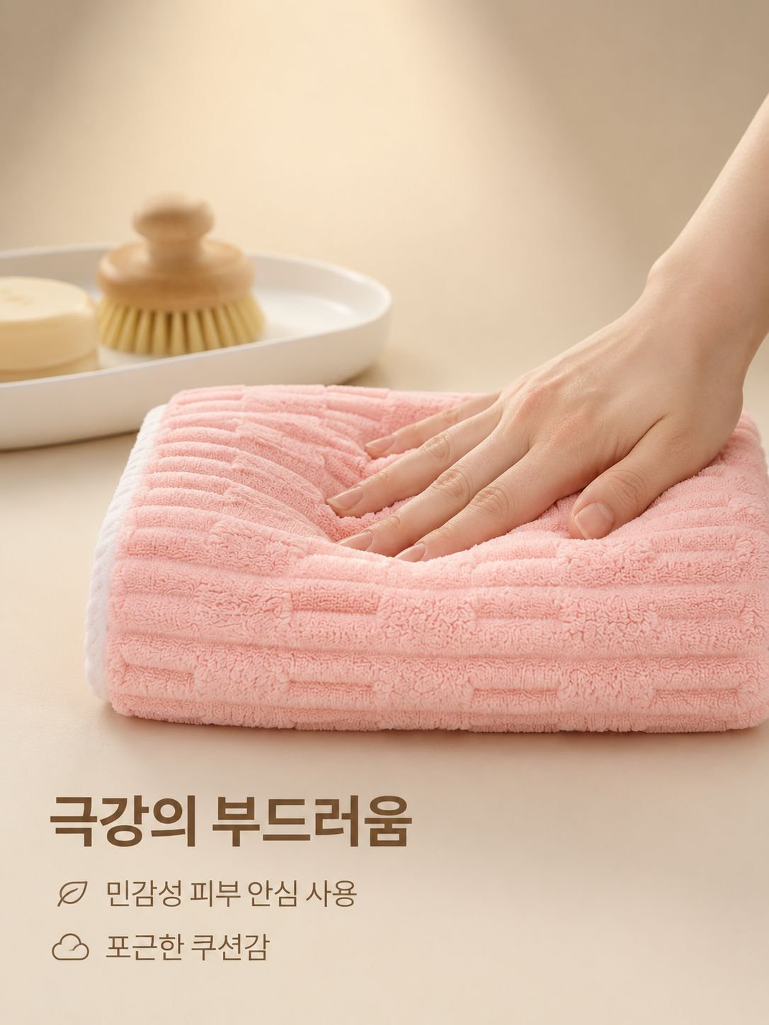 클라우드 스킨케어 두툼한 흡수 코랄 울 타월