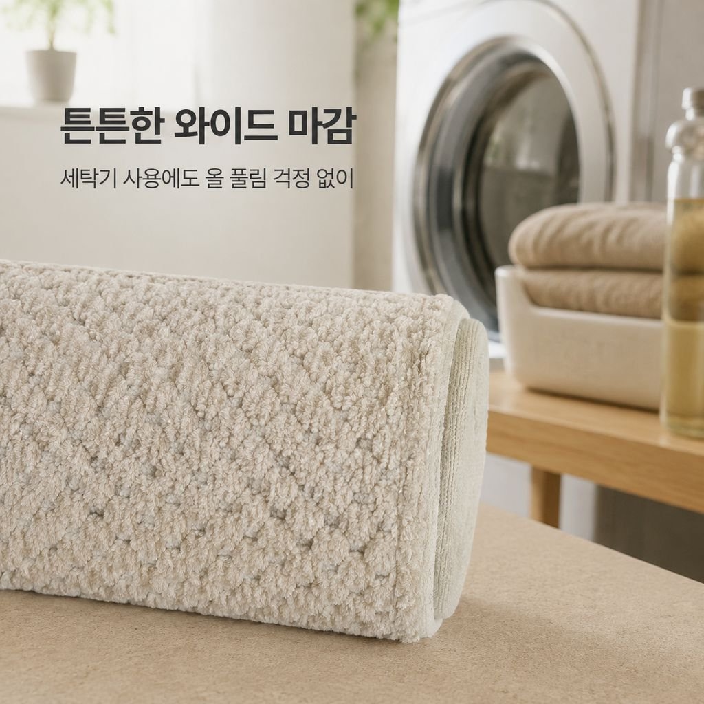 코랄 플리스 파인애플 격자 타월