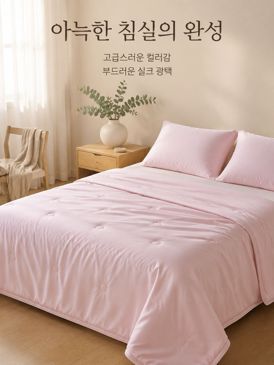 심플한 단색 이불 커버 세트
