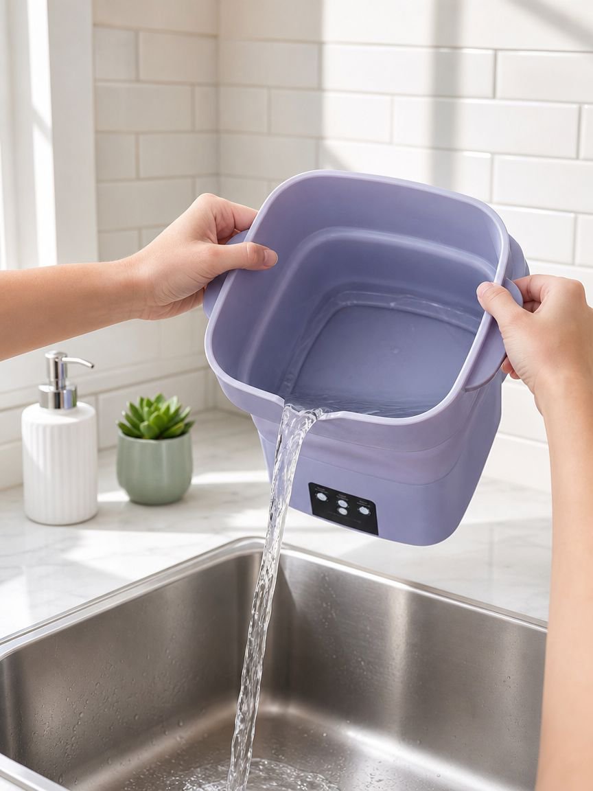 Portable mini washer with spin dry function for laundry