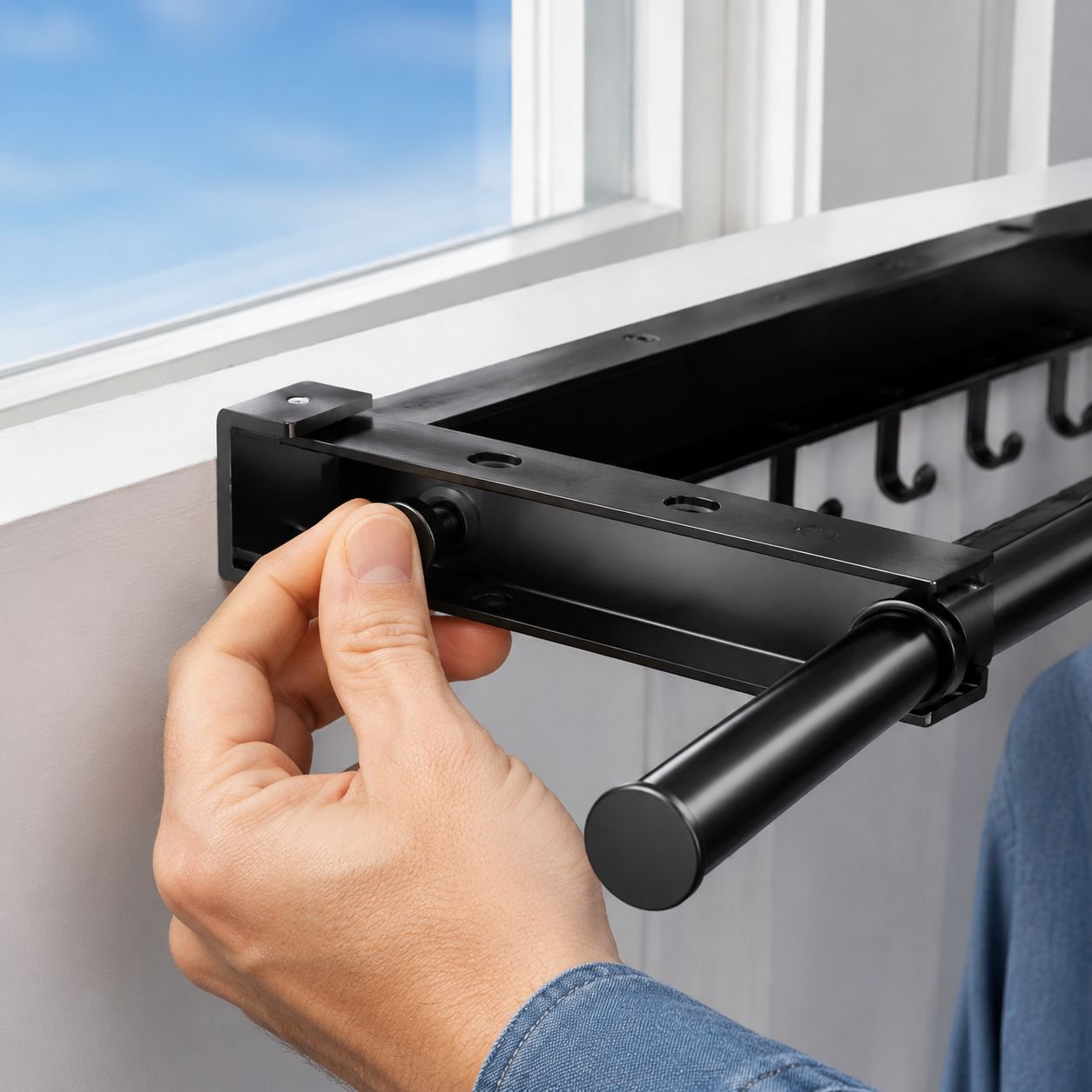 Side-mounted Stainless Steel Laundry Rod for Home Use