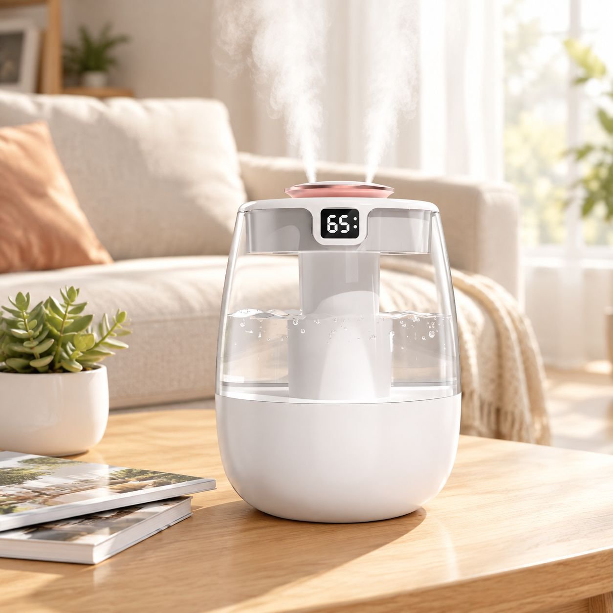 Large Capacity USB Humidifier with Double Spray Design for Home, Office, Bedroom, Dormitory, Outdoor