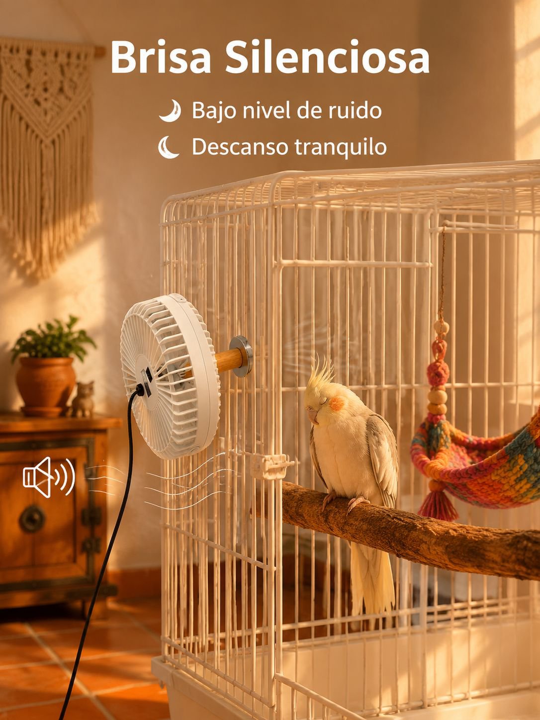 Ventilador especial para jaulas de aves, accesorio para reducción de calor y prevención del calor