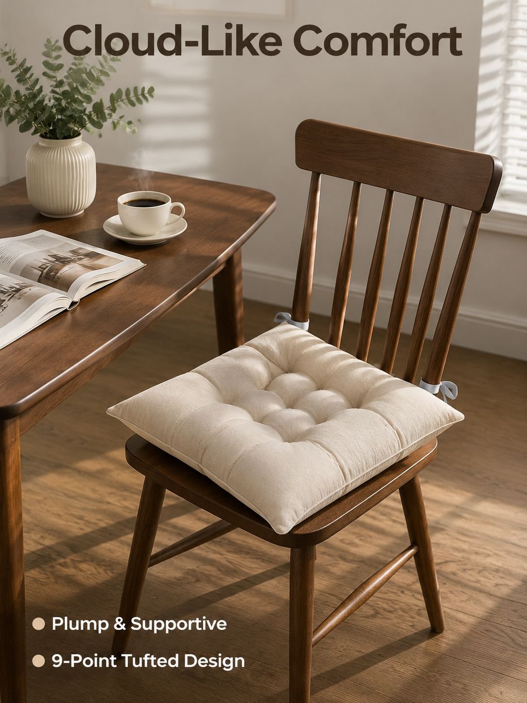 Cotton and linen thickened seat cushion
