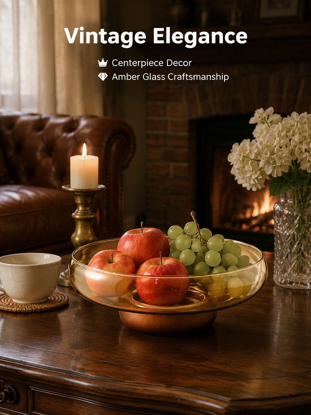 Luxury Glass Fruit Bowl for Living Room