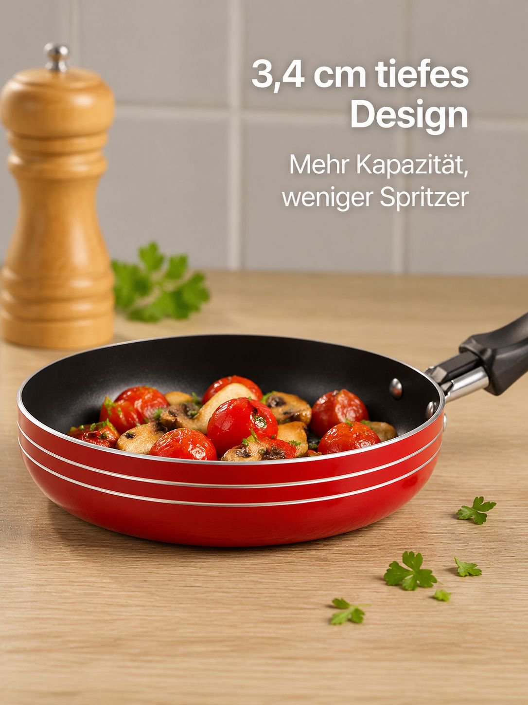 Kleine Pfanne mit Spiegelei in der Mini-Bratpfanne