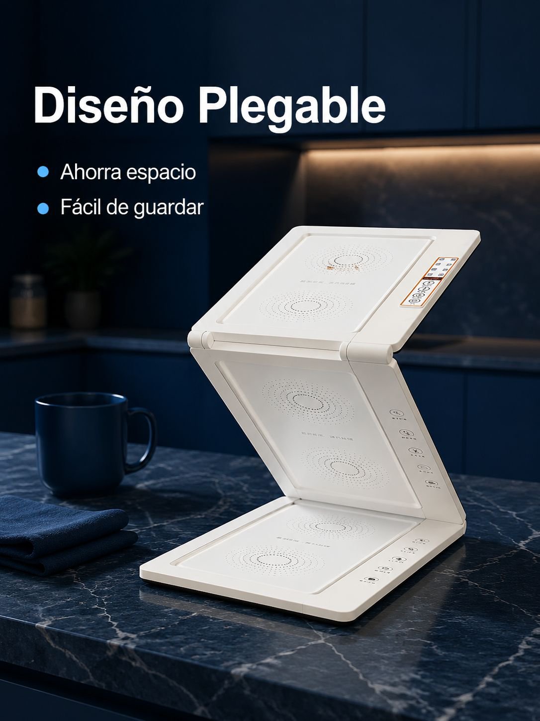 Calentador de Platos Multifuncional para Casa, Mesa de Comida Caliente Plegable y Modular