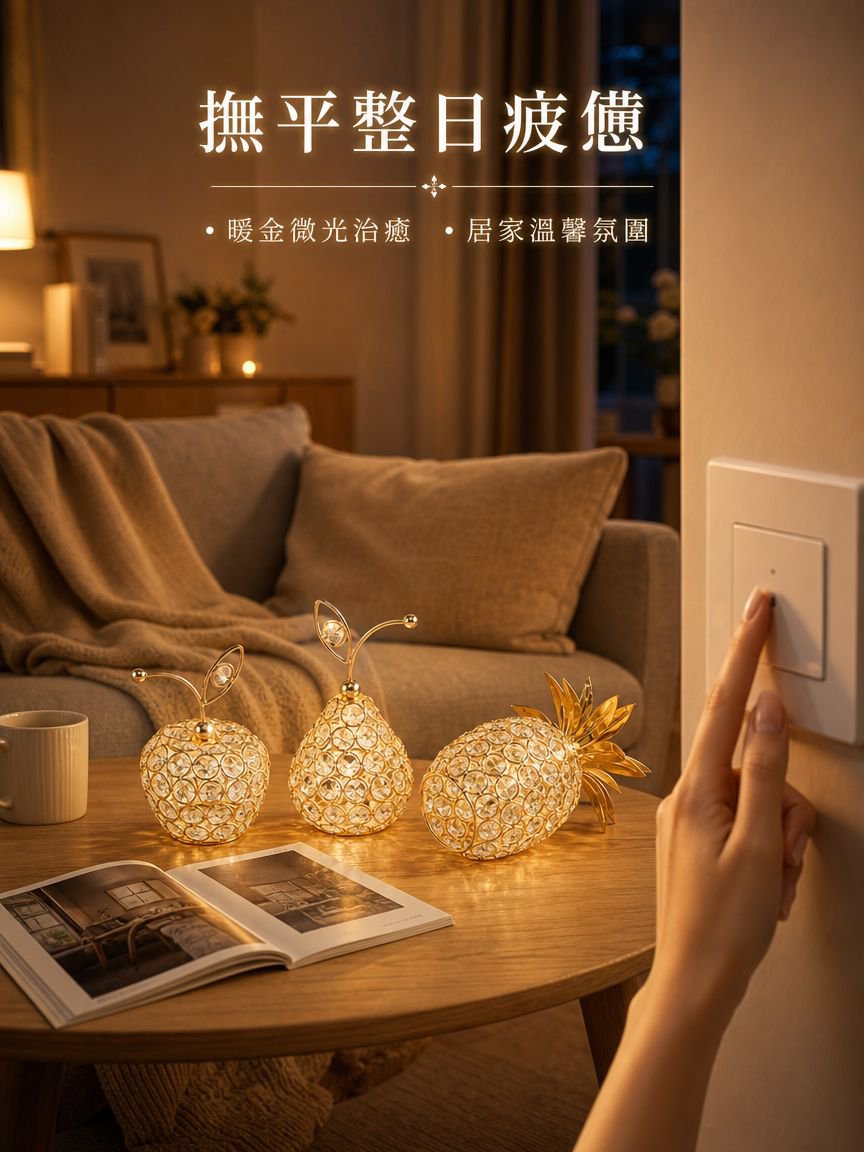 創意水晶水果擺件