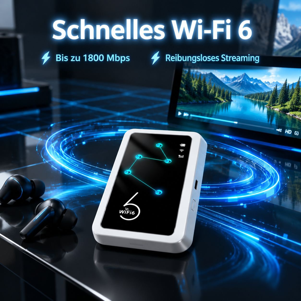 Mobiler WiFi 6 Wireless Router – Unbegrenztes High-Speed-Internet