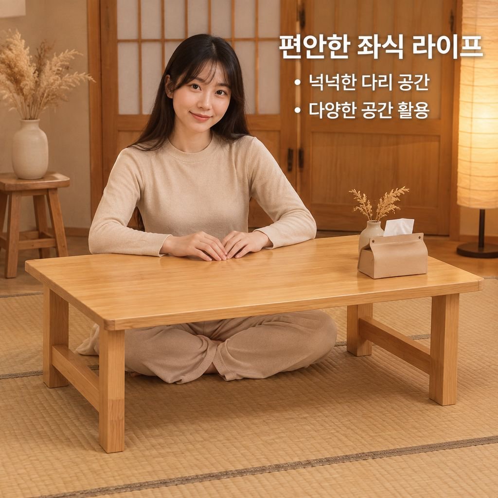고무나무 원목 접이식 좌식 테이블 다다미 베란다 창가 침대 공부상 미니 티테이블