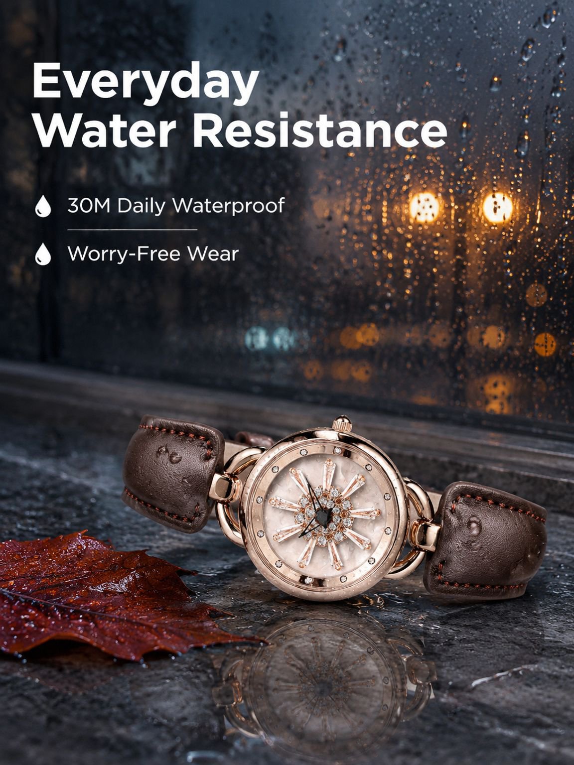 Goddess Waterproof Watch Snowflake Wristwatch Waterproof Wristwatch Snowflake Waterproof Watch
