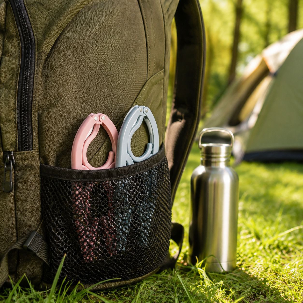 Easy-to-carry foldable hanger for travel laundry