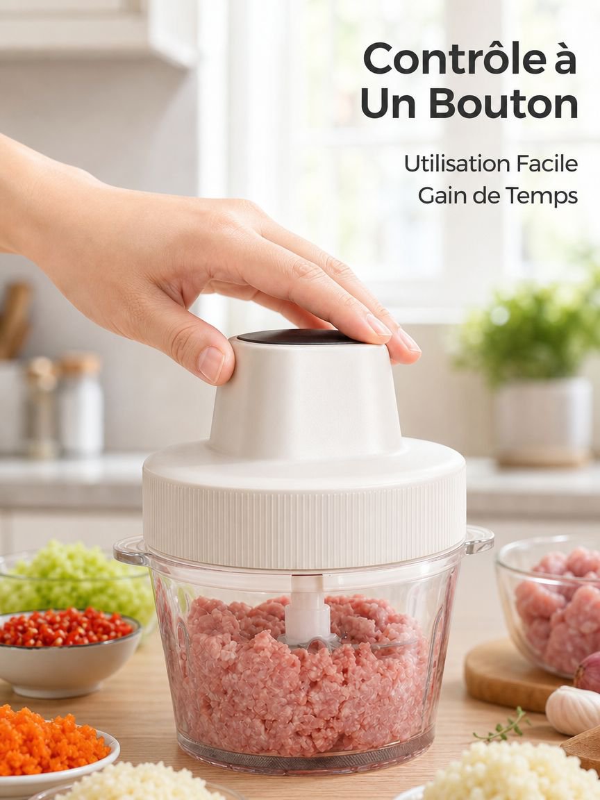Hachoir à viande multifonction électrique domestique automatique 2L