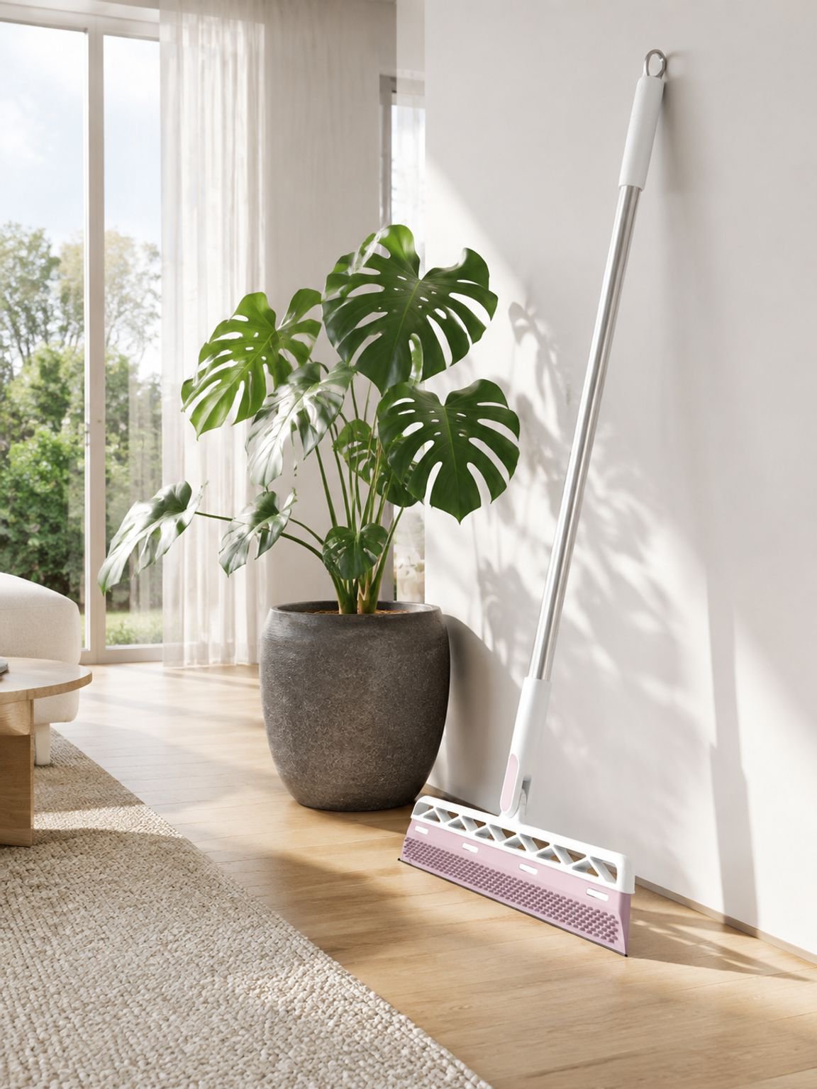 Double-sided design of the JMY 5-in-1 Magic Broom for versatile cleaning