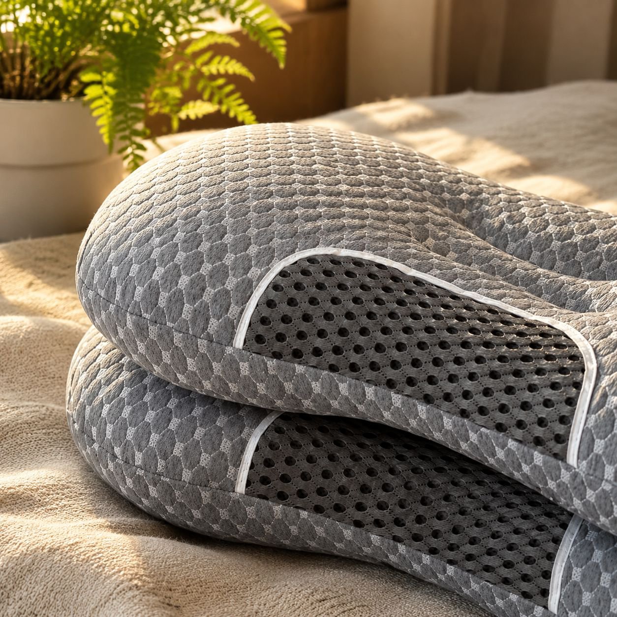 Single sleep pillow for neck pain relief