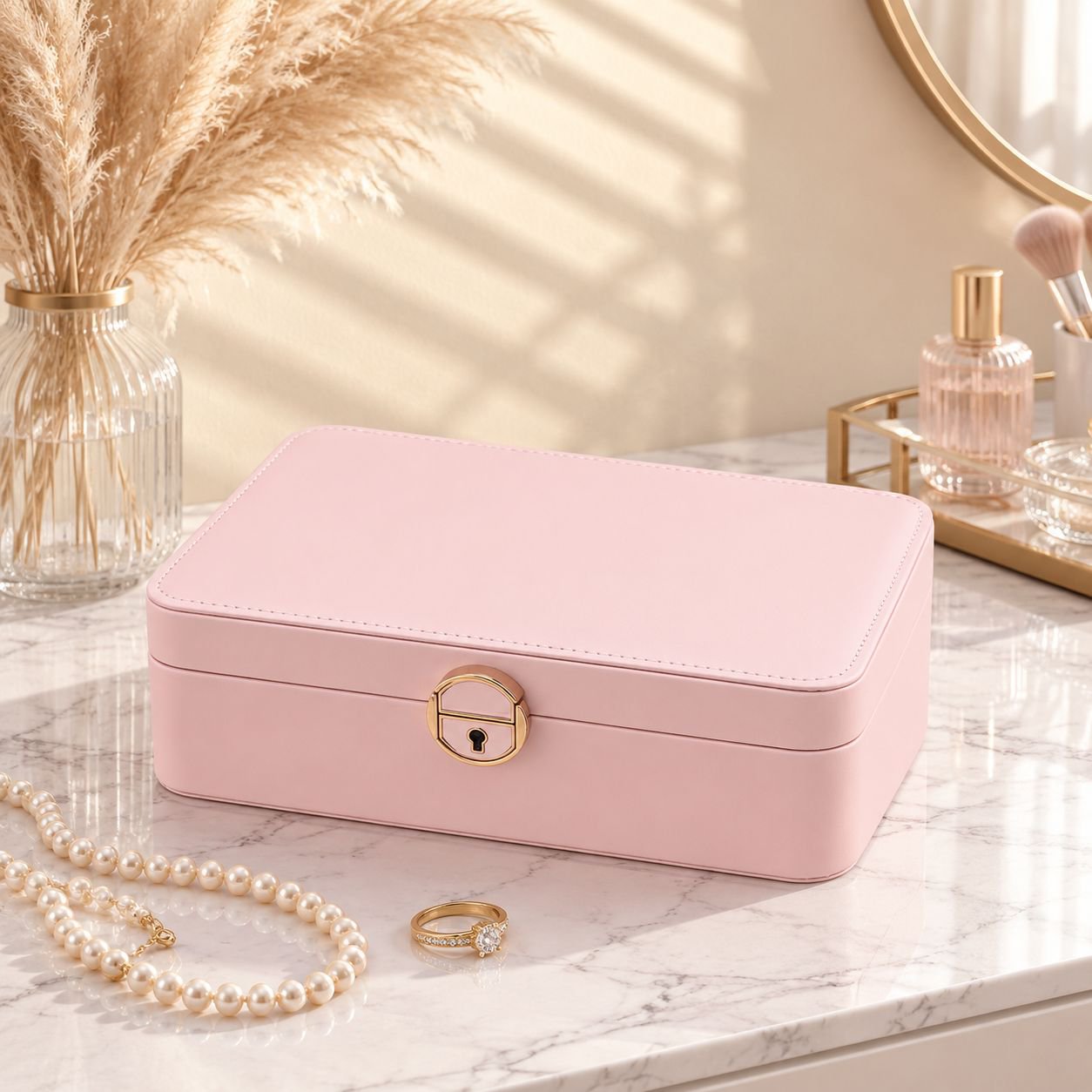 Modern design lockable jewelry storage case