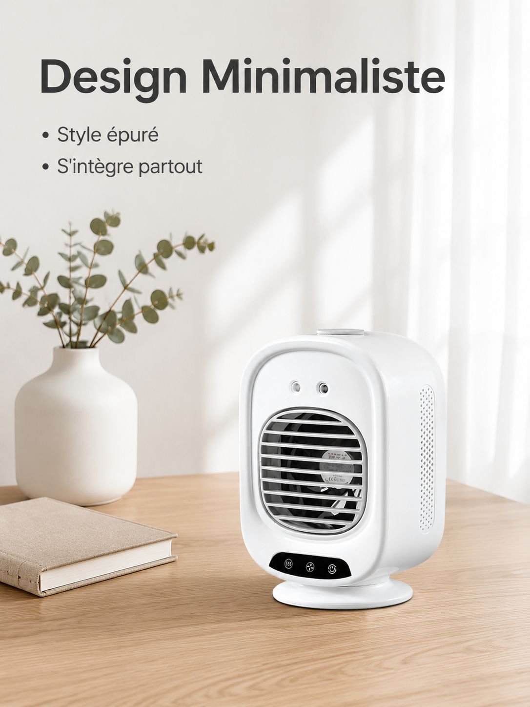 Mini climatiseur portable à chargement USB, ventilateur de bureau pour bureau et dortoir