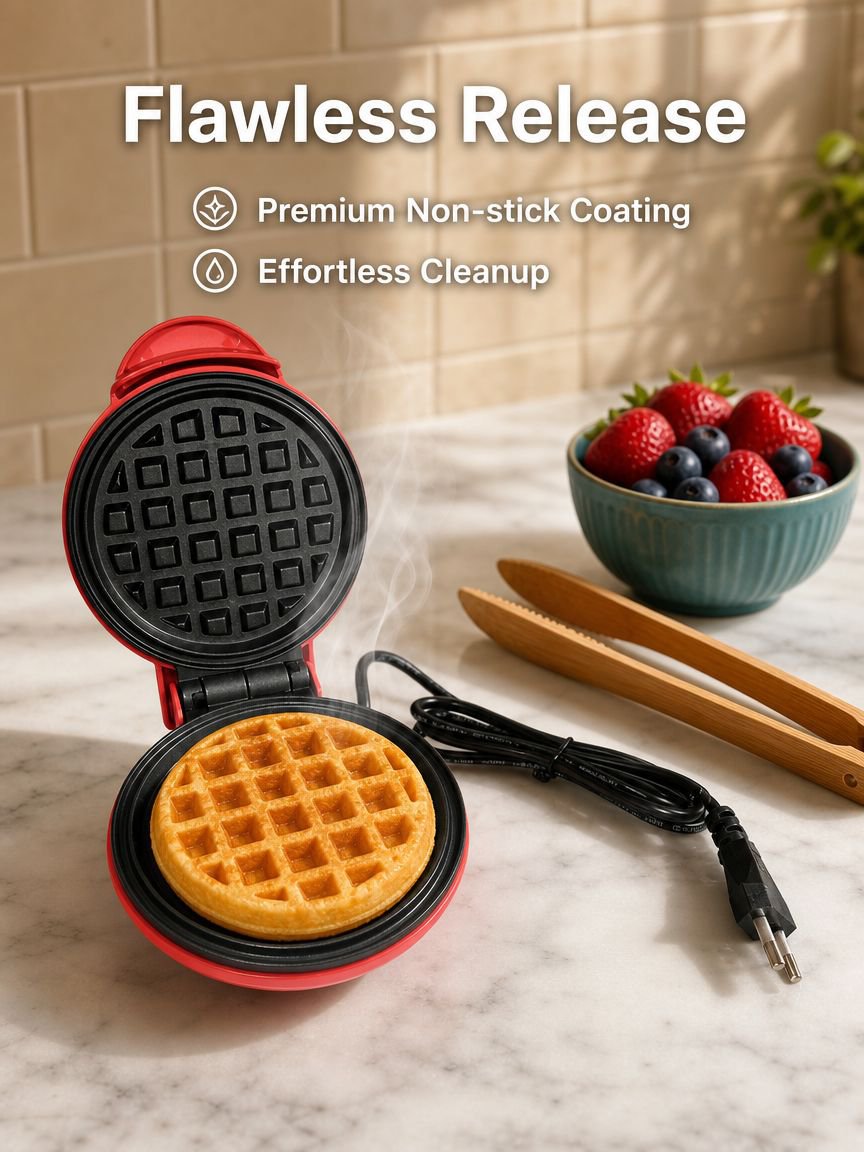 Home Portable Round Mini Waffle Maker