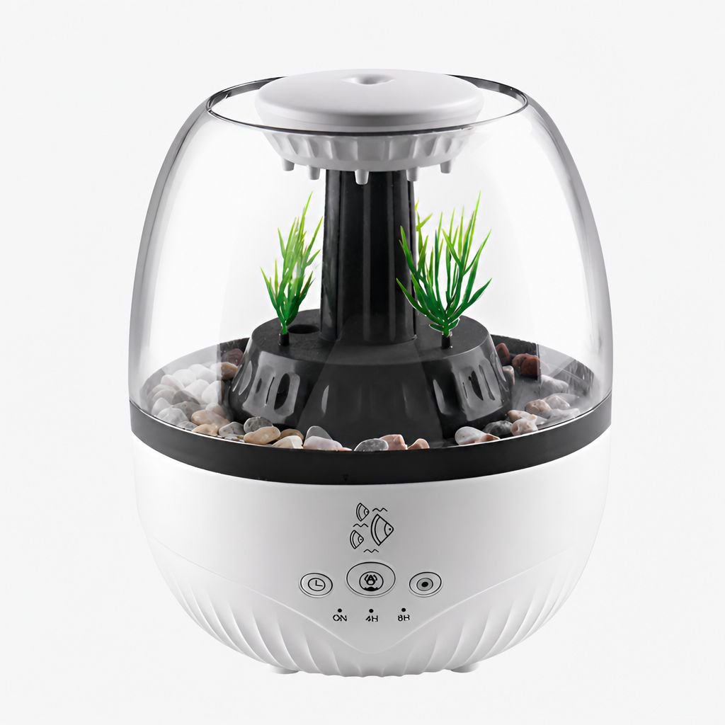 Silent Fish Tank Aroma Diffuser with Seven-Color Light, Home Timed Humidifier
