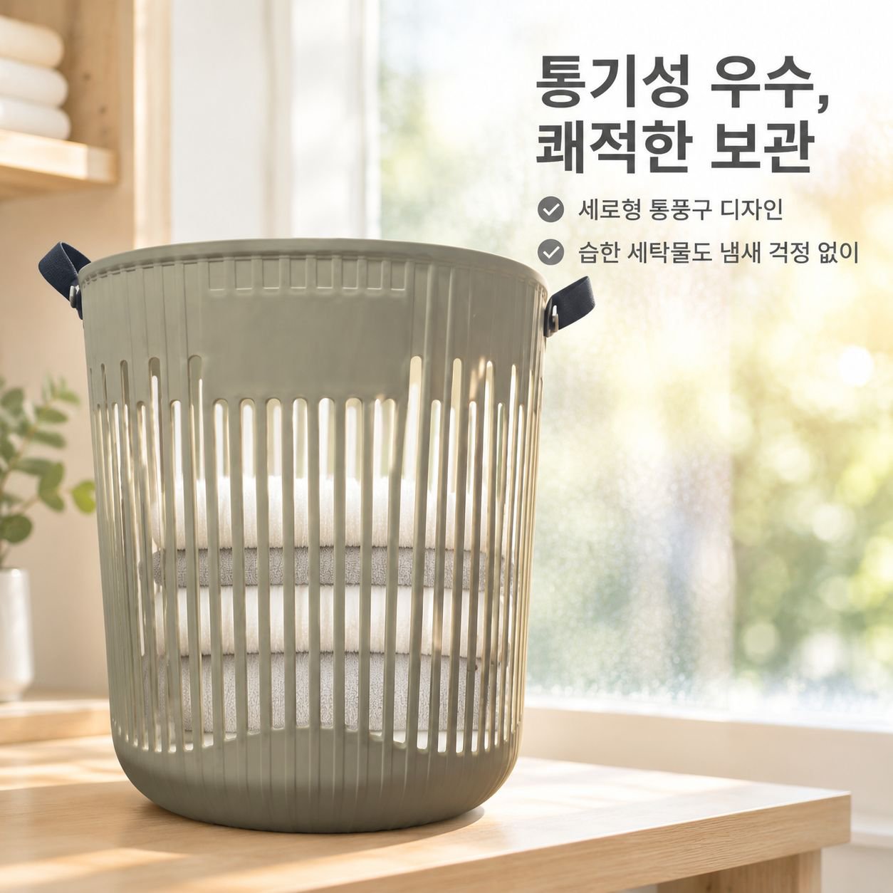 대형 손잡이 빨래바구니 욕실 다용도 세탁물 햄퍼 런드리 바스켓 수납함