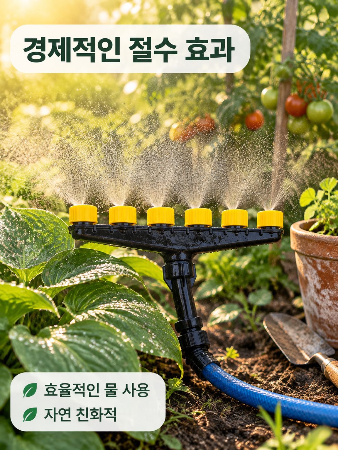 1개로 6개 효과 대용량 관개 스프링클러 물 절약 내구성 분수기