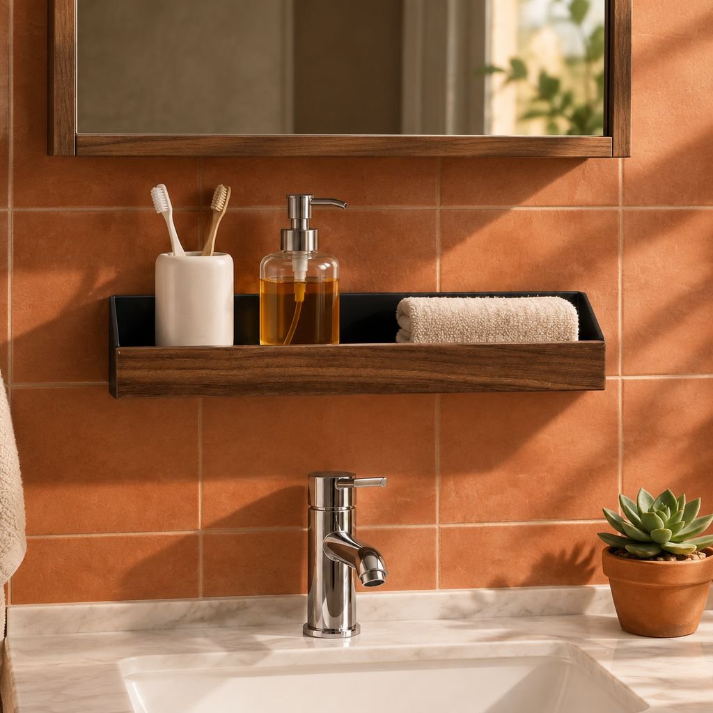 Organizador de baño de pared sin perforación instalado en la ducha