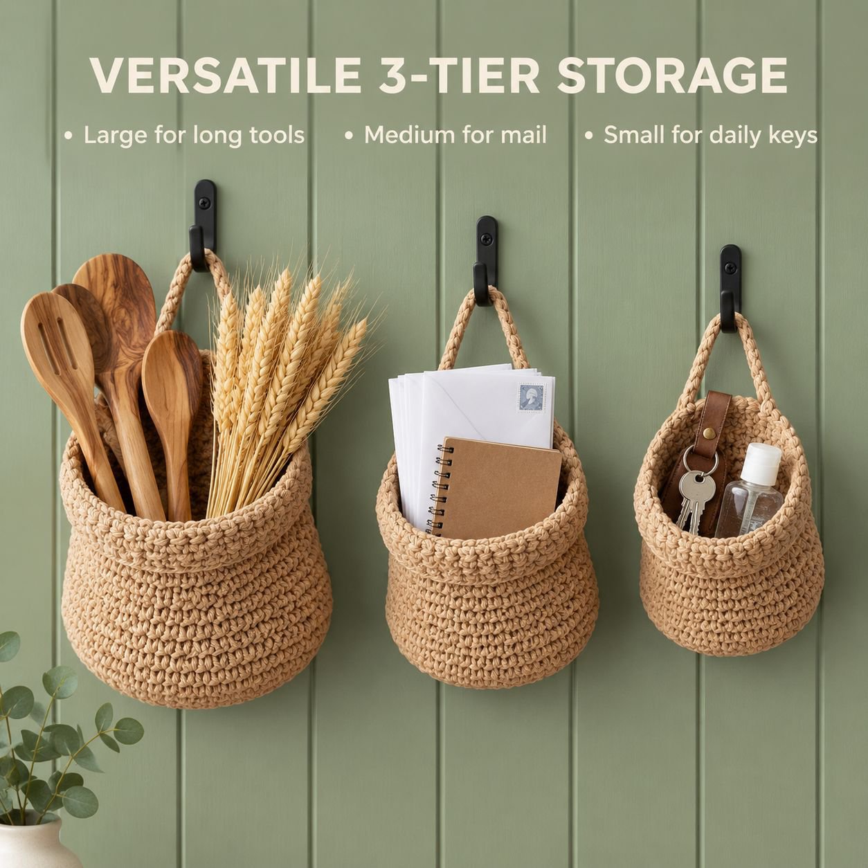 Handwoven Wall Hanging Multifunctional Storage Basket