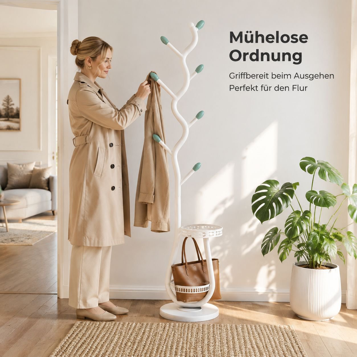 Freistehende Garderobe für Wohn- und Schlafzimmer