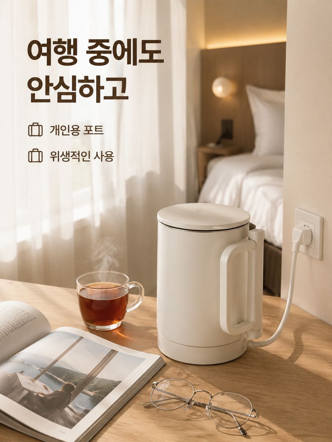 휴대용 접이식 전기 주전자