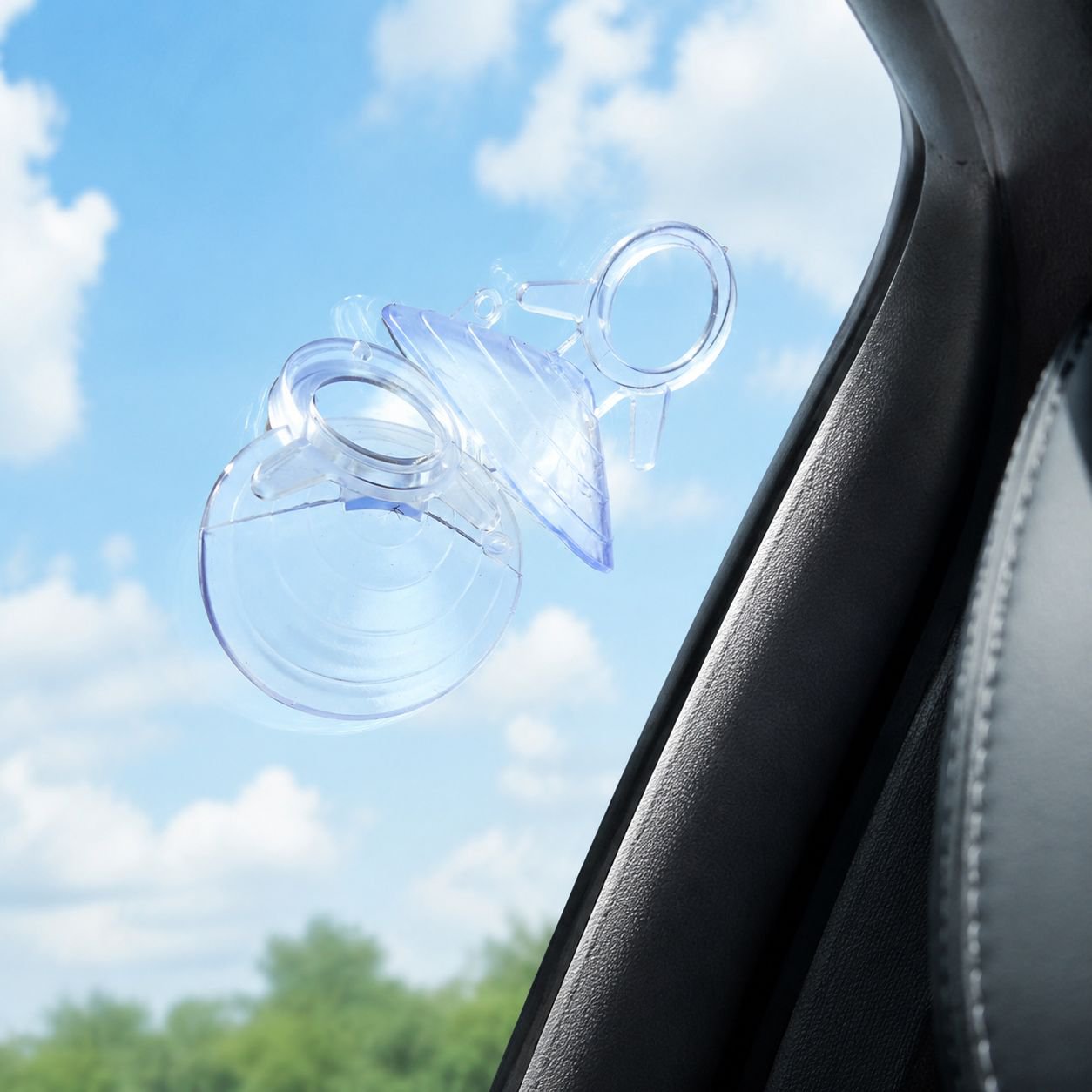 Strong grip transparent suction cup for car windows