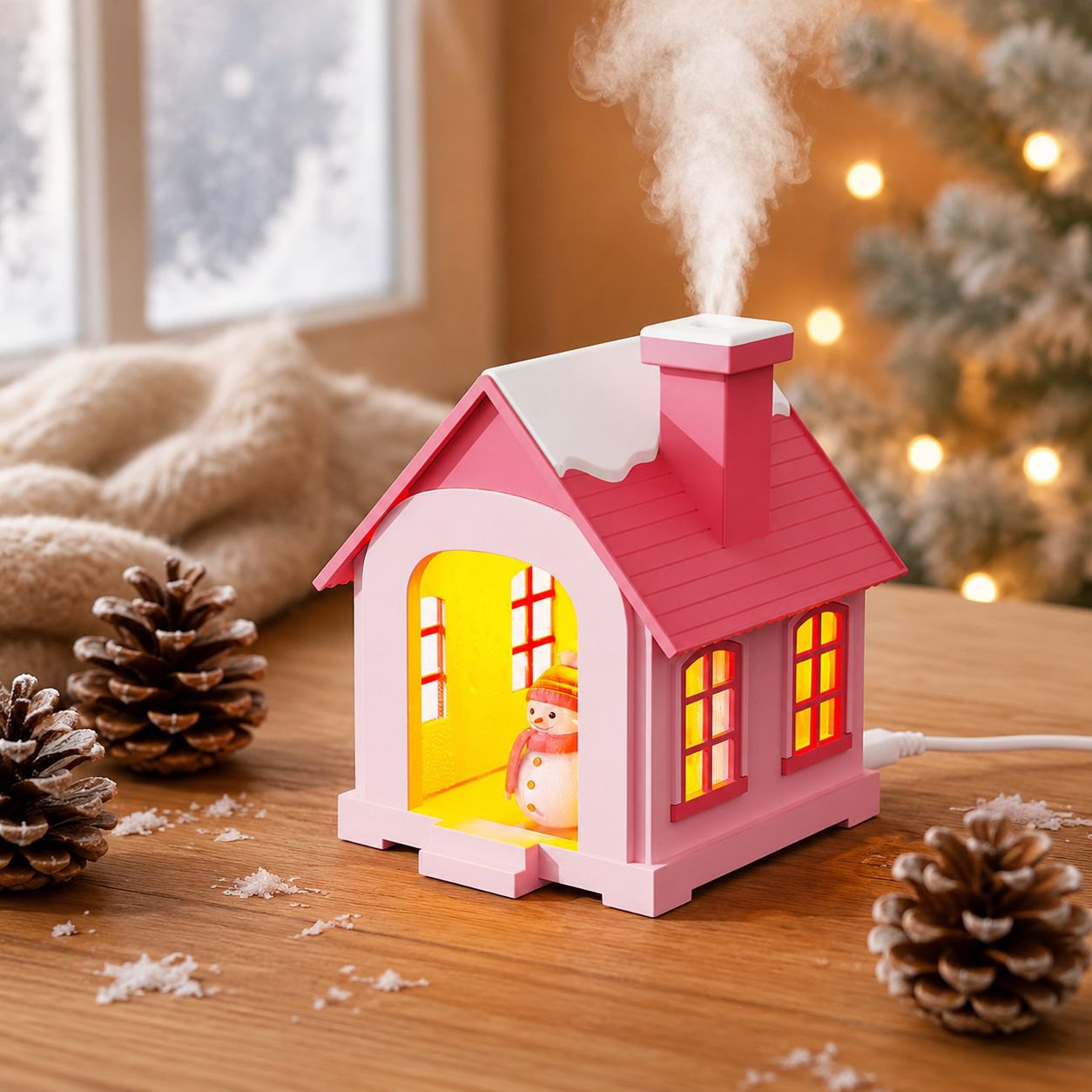 USB Desktop Humidifier with Colorful Ambient Light for Office