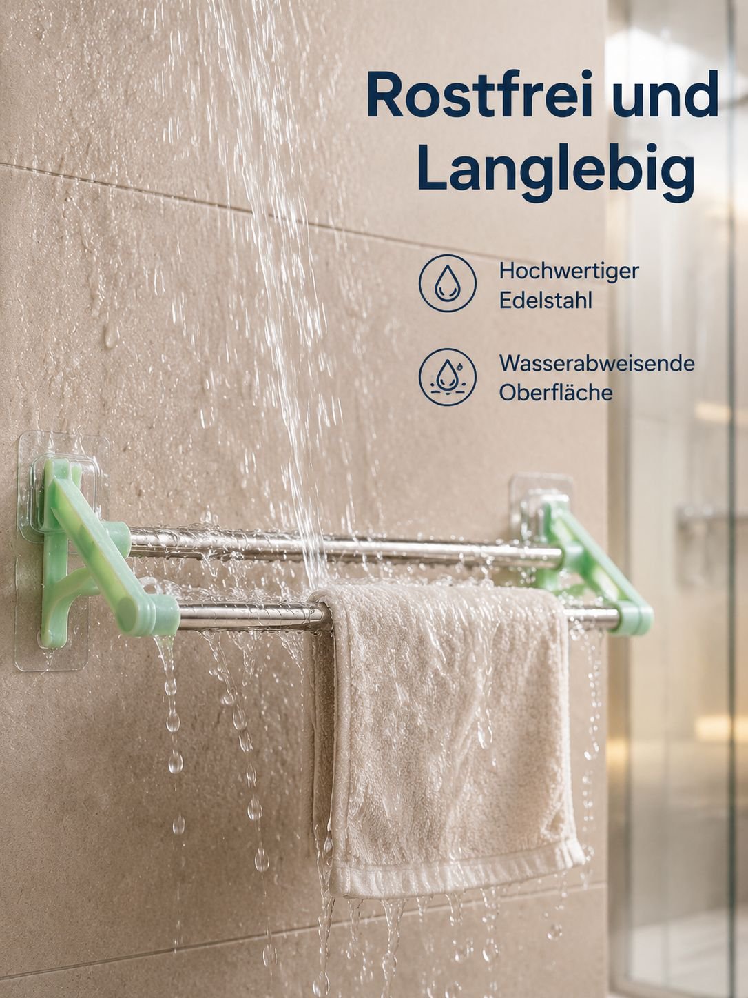 Zwei Aufhangmöglichkeiten - ideal für Handtücher und Bademäntel