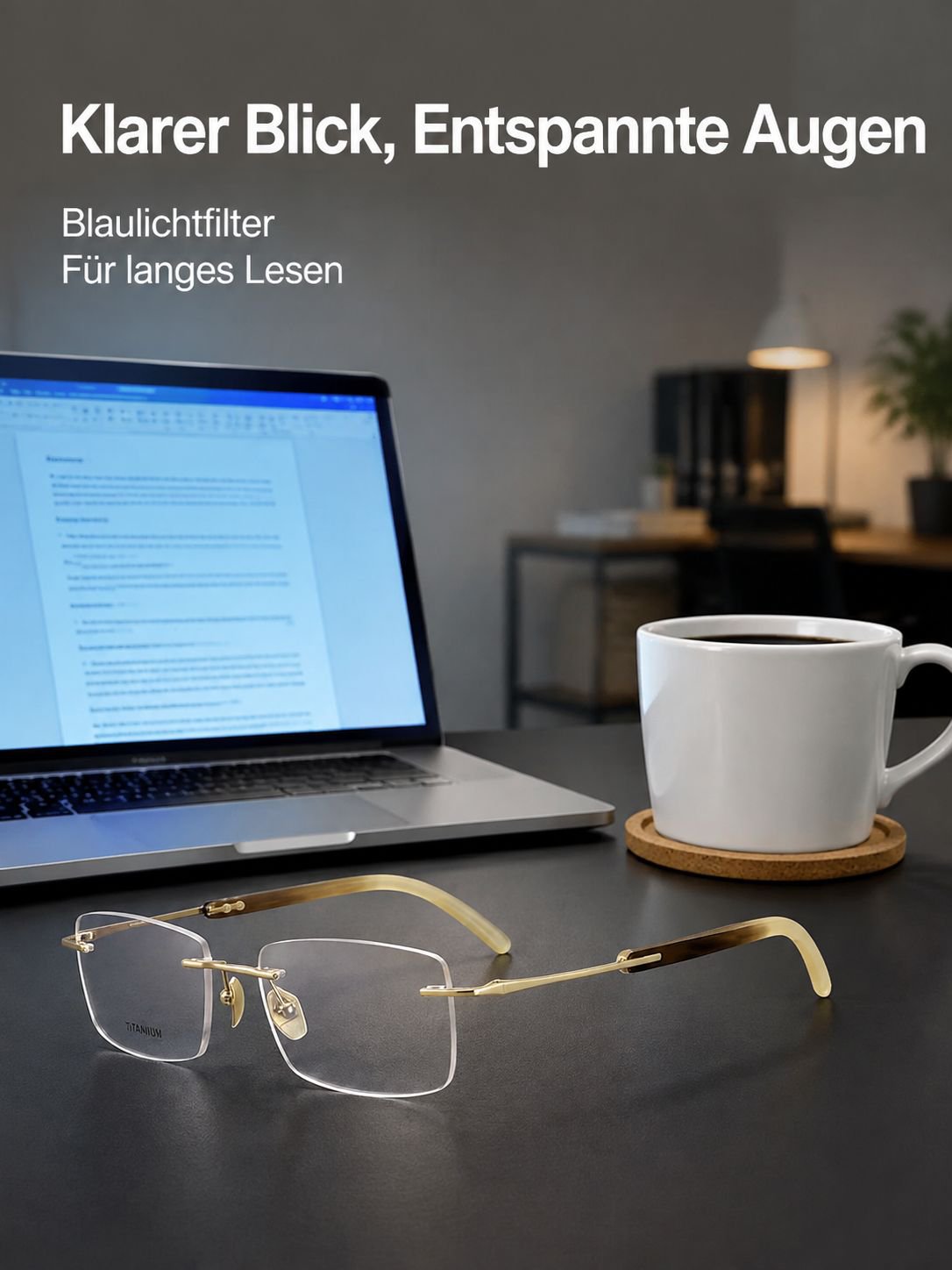 Gesichtsanpassende Lesebrille aus Horn, verbessert die Sehkraft, formstabil