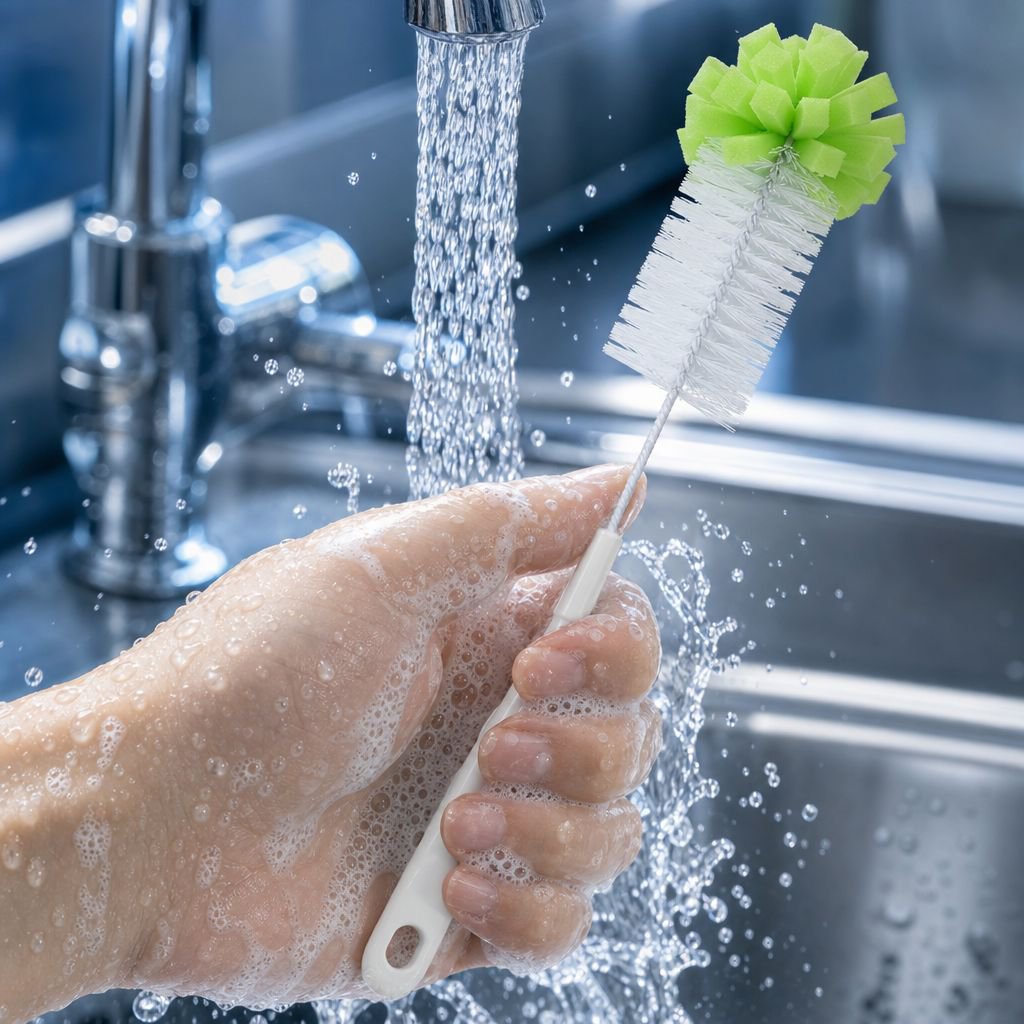 Household cleaning brush for tough stains