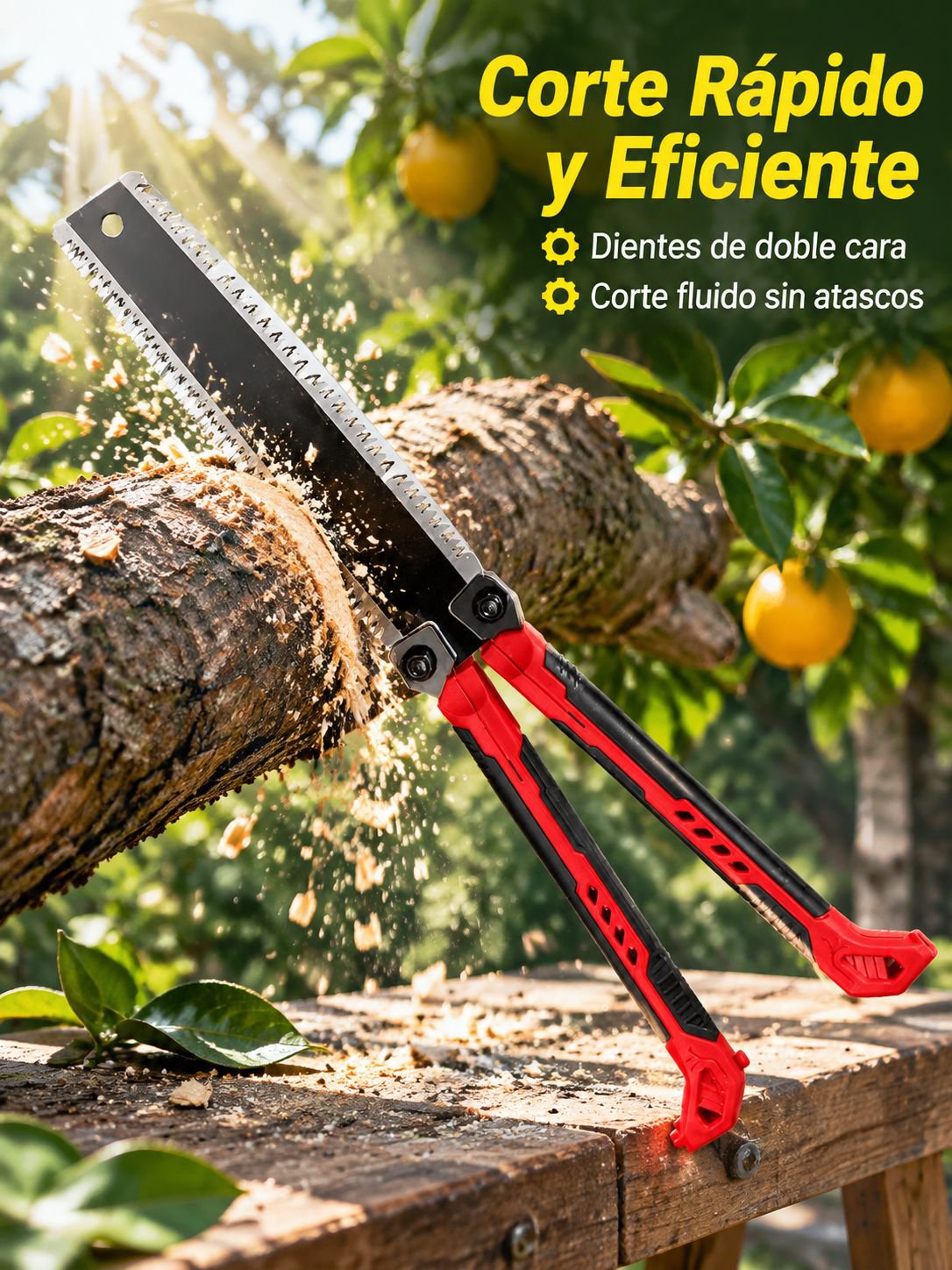 Sierra plegable para podar árboles frutales