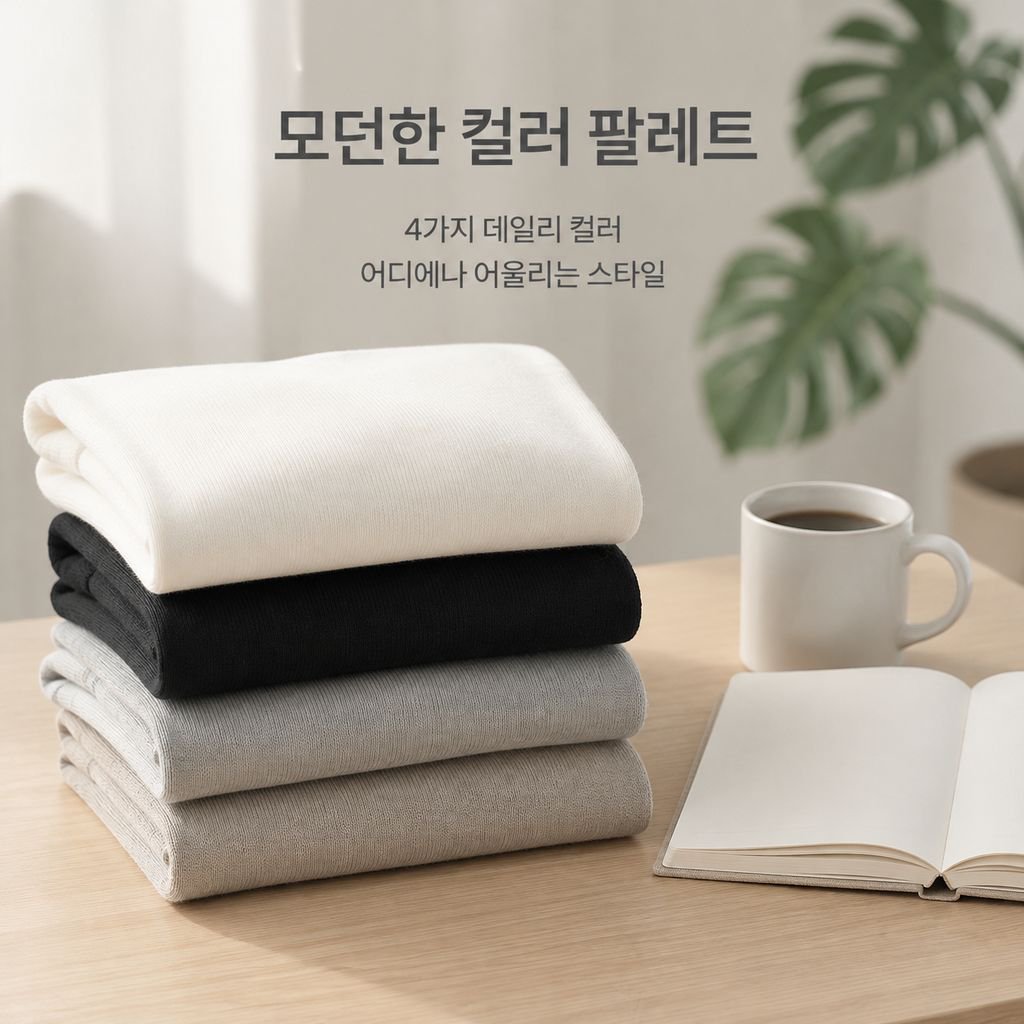 가을겨울 여성 화이트 루즈 터틀넥 슬림핏 긴팔 니트 티셔츠 이너