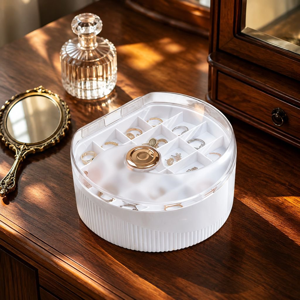 Light Luxury Double-Layer Jewelry Case for Earrings and Necklaces, Easy to Carry