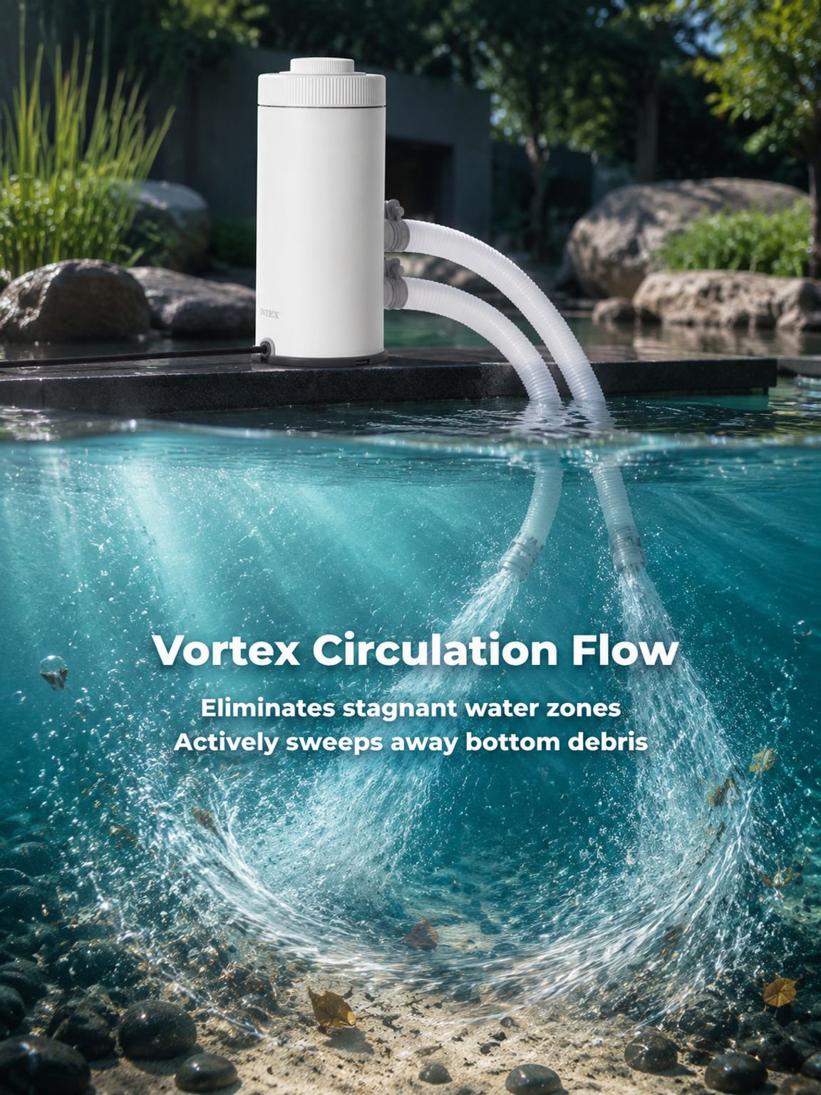 Quiet aquarium filter pump installed in aquarium