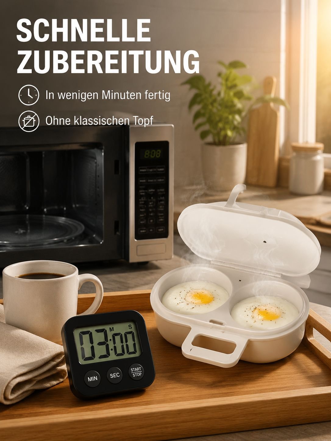 Mikrowellen-Eier-Dampfkasten